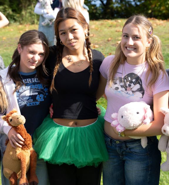 private school girls dressed up for kindergarten day