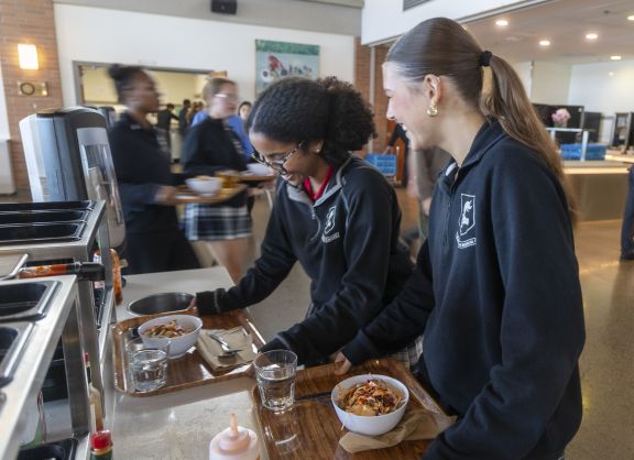 Private school students at lunch